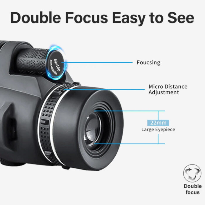 80X100 Zoom Monocular Telescope