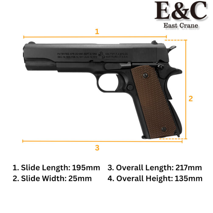 E&C Colt 1911 Gas Blowback Gel Blaster Pistol