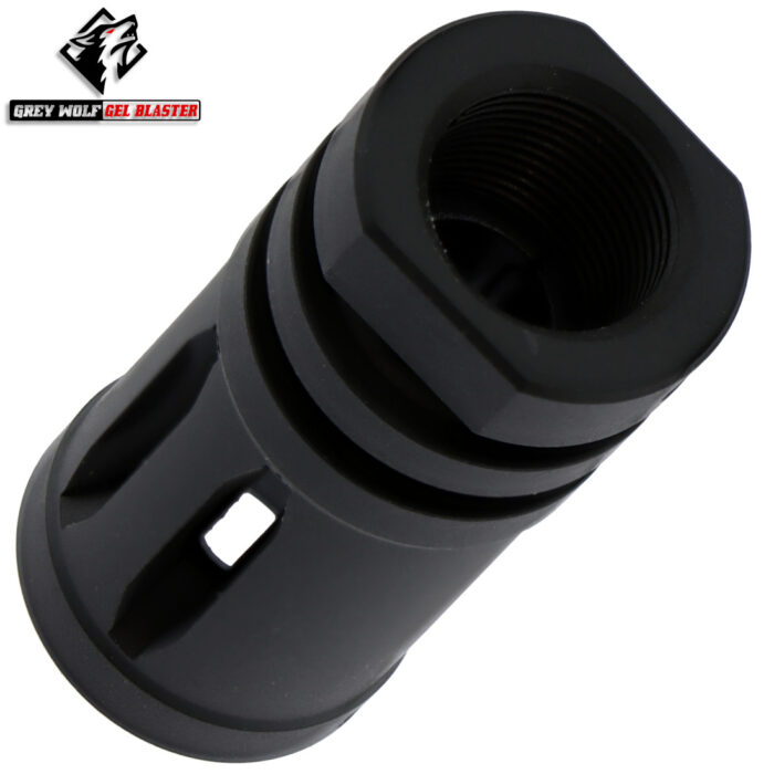 Grey Wolf Metal Flash Hider Hop Up Unit with 14mm CCW Black