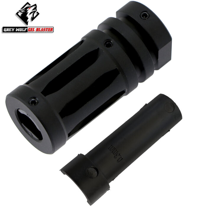 Grey Wolf Metal Flash Hider Hop Up Unit with 14mm CCW Black