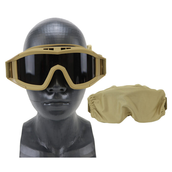 Tactical Tan Goggle Mask with Protective Sleeve