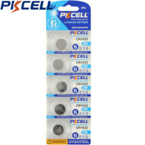 PKCELL CR1632 3V Lithium Manganese Dioxide Button Battery (5 Pack)