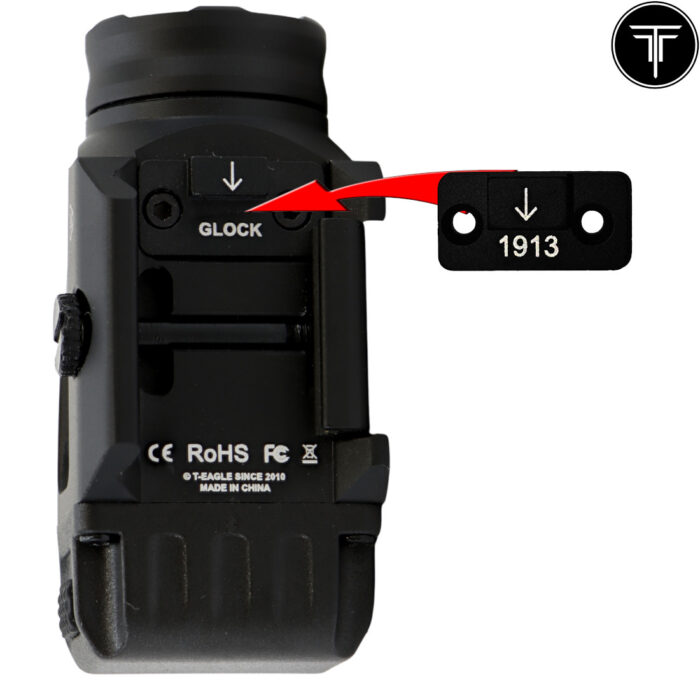 T-Eagle Black T-3S Mini Flashlight - Pistol Mounted Torch