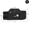 T-Eagle Black T-3S Mini Flashlight - Pistol Mounted Torch