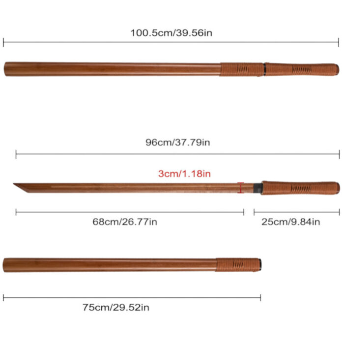 Brown Bamboo Straight Training Sword