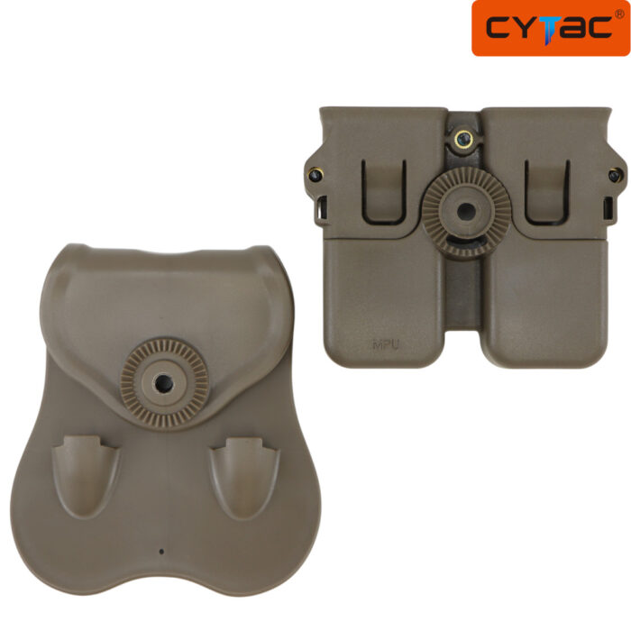 CYTAC FDE Universal Double Magazine Pouch - Paddle Mount
