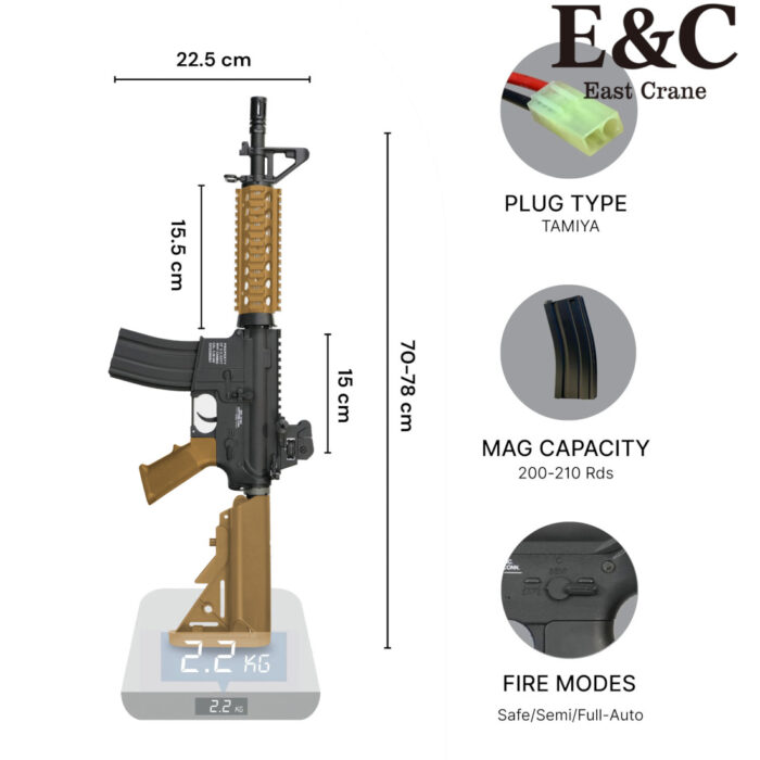 E&C Tan Colt M4A1 Value Line AEG Gel Blaster